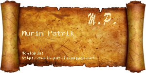 Murin Patrik névjegykártya